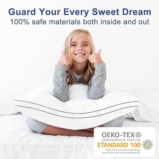 Premium Pillows Standard Size Set of 4, Fluffy and Supportive 7D Down - Image 4