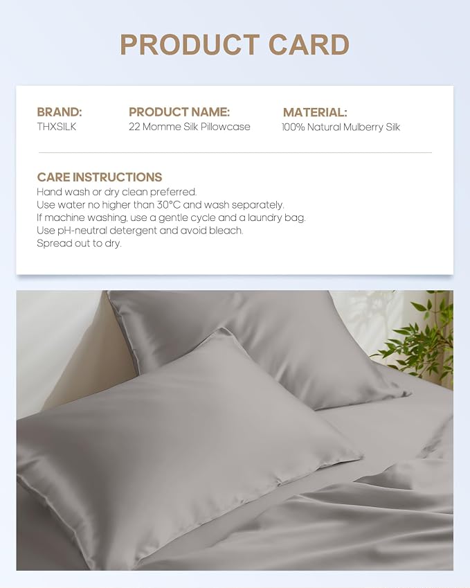 THXSILK 100% Mulberry Silk Pillowcase - Image 8
