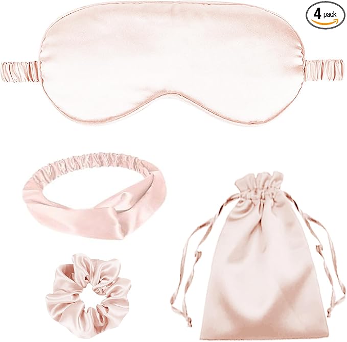 4Pcs Silk Sleep Masks Satin Eye Mask Silky Eyes Cover Blindfold Eyeshade by WJingYiJia