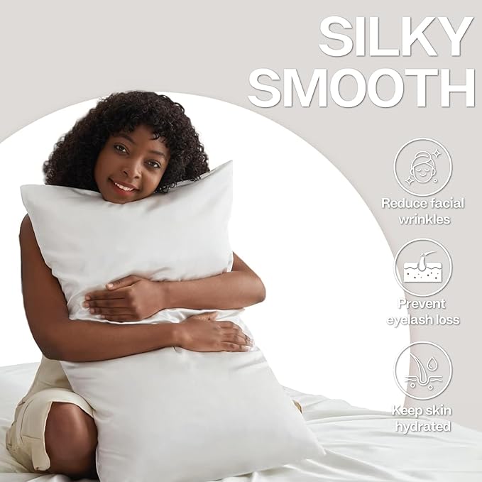 MR&HM Satin Pillowcase for Hair and Skin, Silk Satin Pillowcase 2 Pack - Image 4