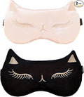 Cute Cat Sleep Mask for Kids, 2 Pack Silk Sleeping Eye Cover Adjustable Mask by Mukveitn