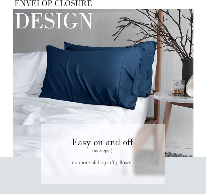 WishSmile Cooling Queen Pillowcases Set of 2 Breathable Cool Silky Soft Rayon - Image 3