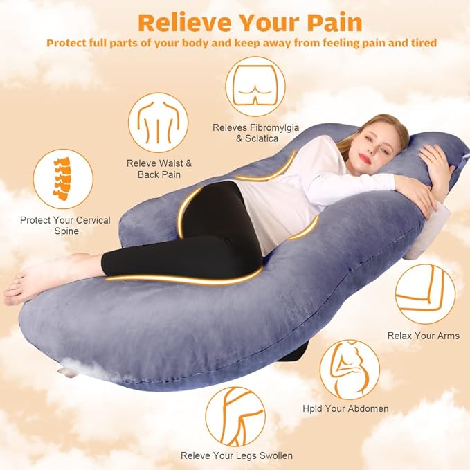 Chilling Home Pregnancy Pillow, U Shaped Full Body Maternity Pillow 58 inch - Image 2