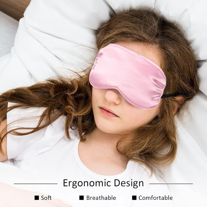 BBTO 4 Pcs Silk Sleep Eye Masks Smooth Soft Satin Eye Covers - Image 4