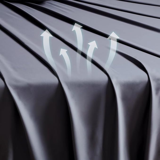 Bamboo Viscose Flat Sheets Only, 400 Thread Count Sateen Weave Queen Size Flat - Image 7