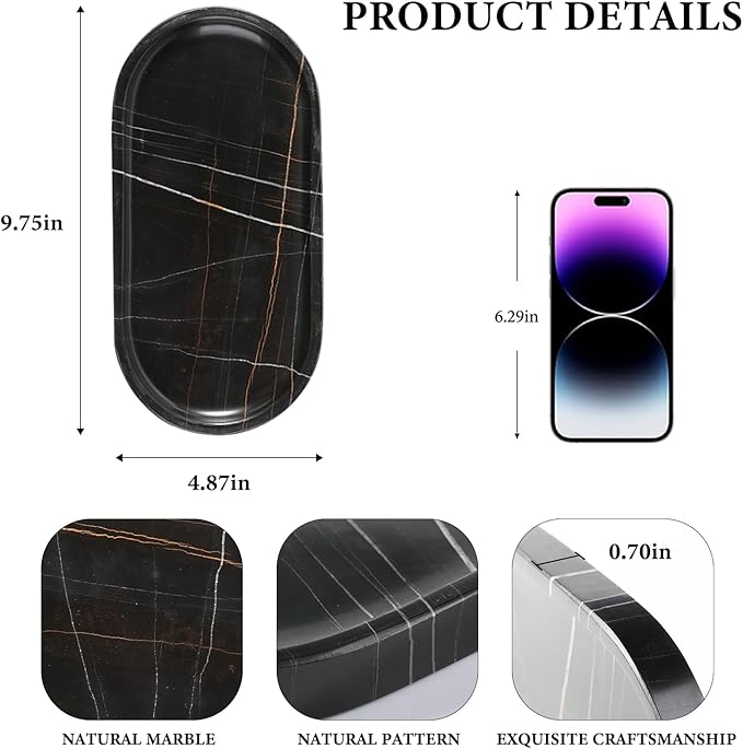 Koville Black Marble Vanity Tray - Image 2