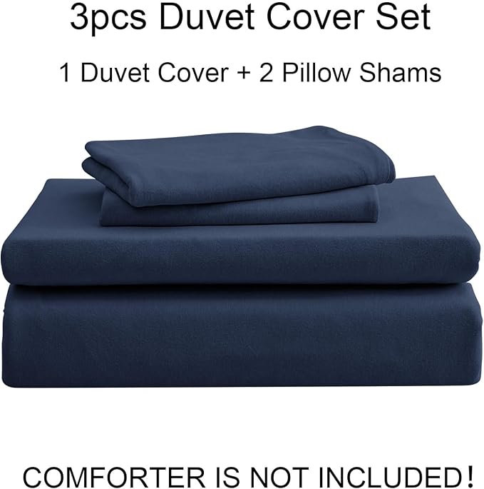 PURE ERA Jersey Knit Duvet Cover Set 100% T-Shirt Cotton Super Soft Comfy 3pc - Image 6