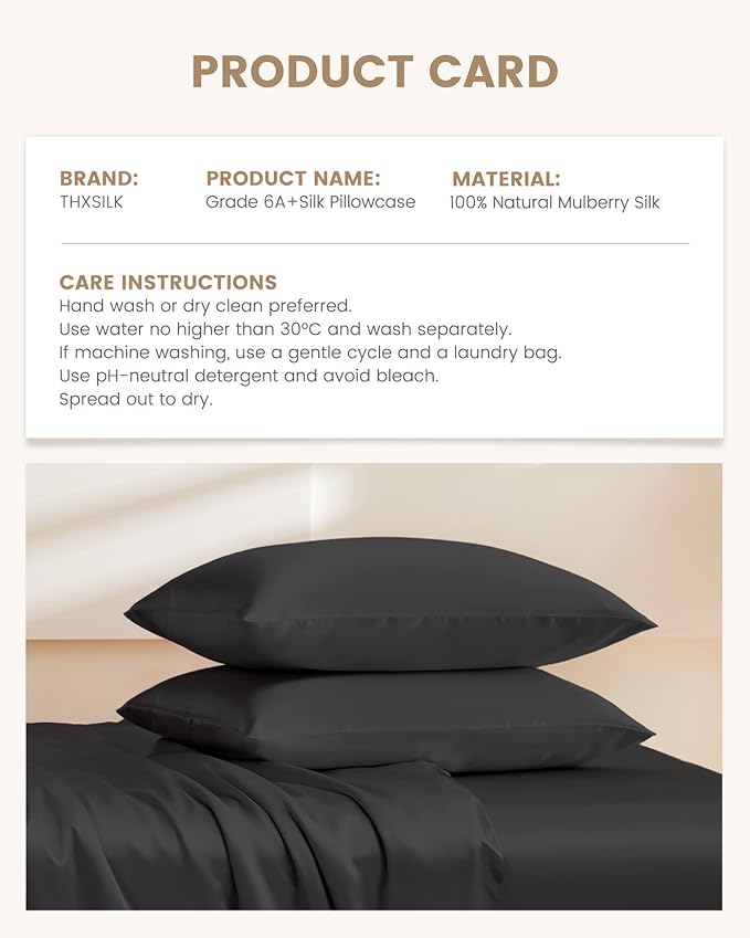 THXSILK 100% Pure Mulberry Silk Pillowcase - Image 8