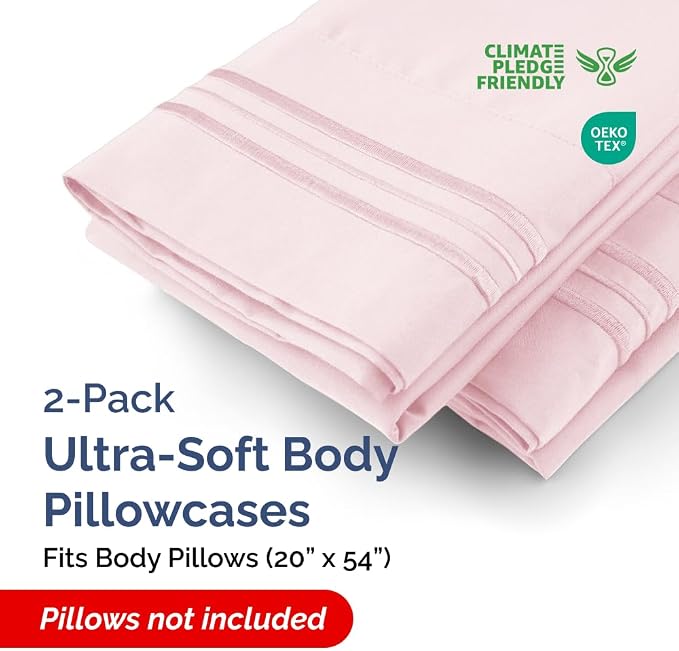 Body Pillowcases Set of 2-20x54 Long Body Pillow Case - Image 2