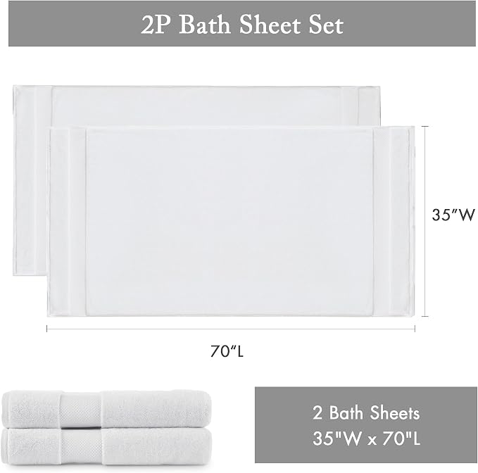 Madison Park Turkish Bath Towel Set 100% Cotton Bath Towel 600GSM Oversized - Image 7