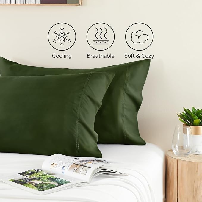 BEDELITE King Size Pillow Cases Set of 2, Rayon Derived from Bamboo, Cooling - Image 4