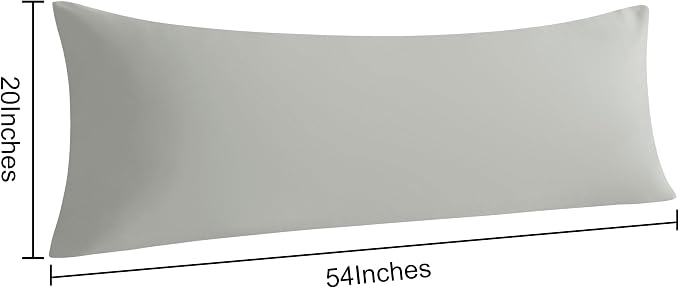 NTBAY Body Pillowcase Set of 2, 20x54 inches, Light Grey, Fade Resistant - Image 5