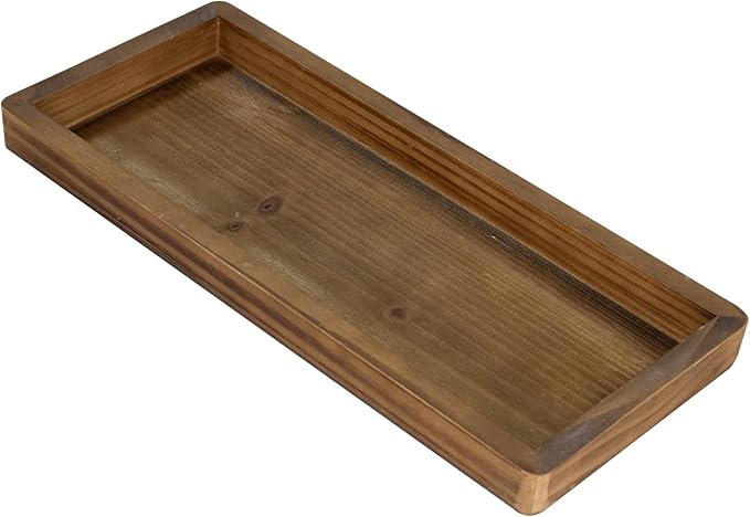 MAONAME Bathroom Vanity Tray, Rustic Long Narrow Tray, Rectangle Farmhouse Wood by MAONAME