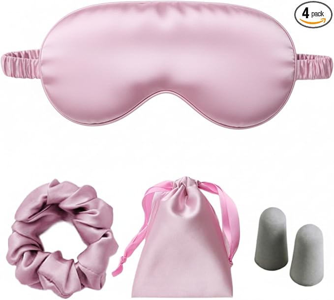 Silk Satin Sleeping Eye Mask, Light Purple Sleep Eye Mask Night Blindfold by LCBD