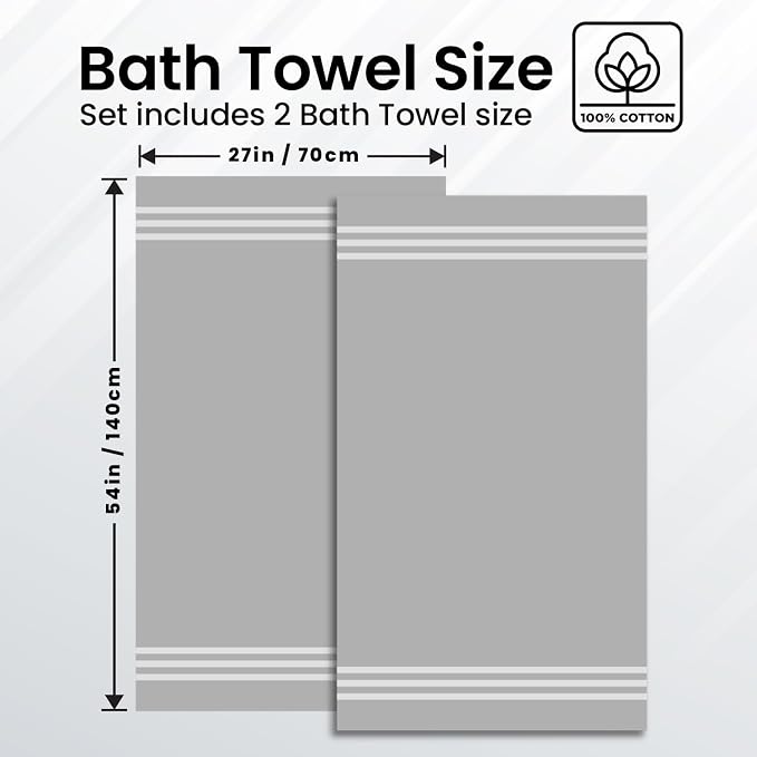 Infinitee Xclusives 100% Cotton Luxury Bath Towels Set of 2 - Image 3