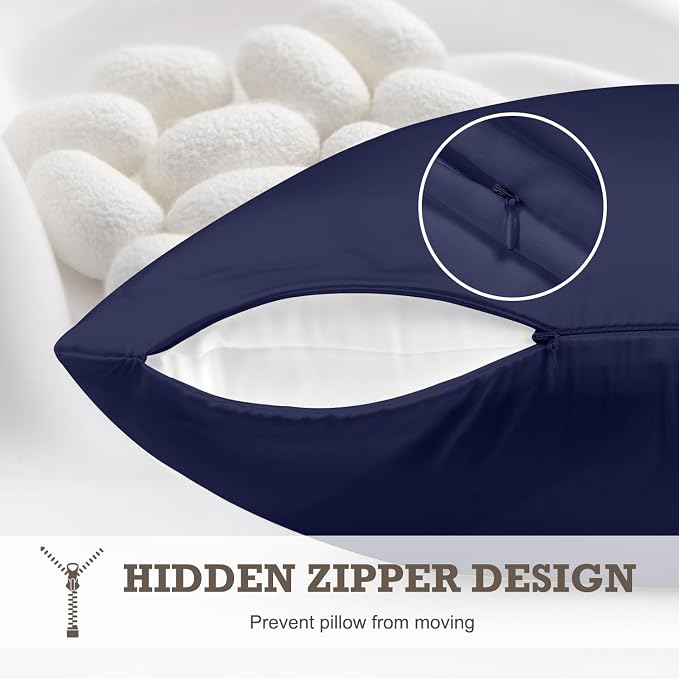 100% Mulberry Silk Pillowcase 2 Pack, Standard Size Silk Pillow Cases - Image 5
