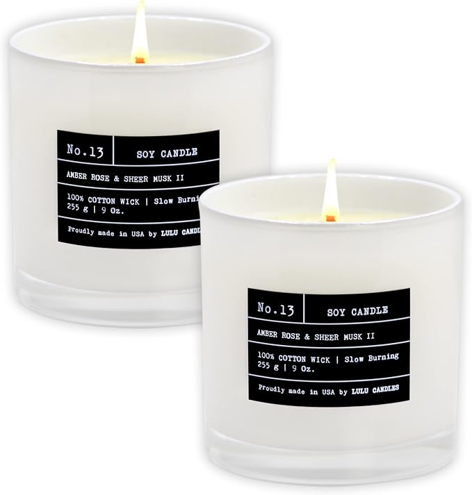 Lulu Candles | Amber, Rose & Sheer Musk II | Luxury Scented Soy Jar Candle | by LULUCANDLES