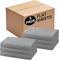 Bulk King Flat Sheets Only, 6 Pack Quick Sort Top Bed Sheet, Color-Coded Label by Culve