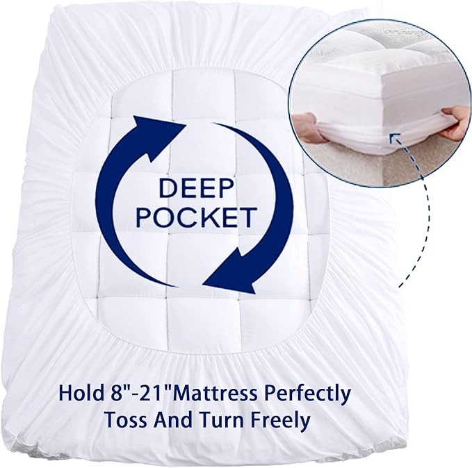Mattress Topper Short Queen RV Size, Cooling Extra Thick Breathable Viscose - Image 5