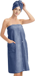 Women’s Adjustable Spa Wrap Towel Set, Microfiber Body Wrap Bathrobe by Unknown