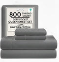 Egyptian Cotton Sheets Queen Size 800 Thread Count, 100% Cotton Queen Sheet Set by CHATEAUHOMECOLLECTION