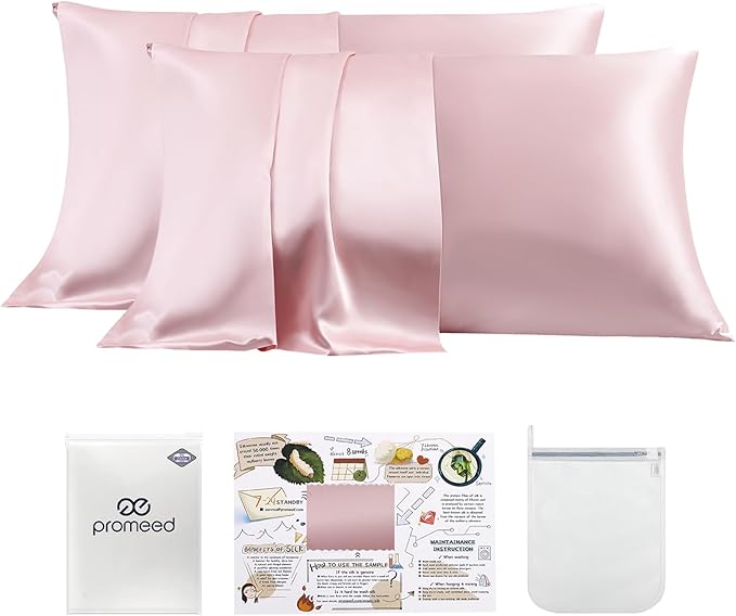 PROMEED 100% Silk Pillowcase Set of 2 by PromeedTextile