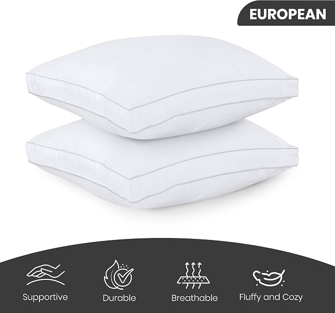 Utopia Bedding Bed Pillows for Sleeping European Size, Soft & Fluffy Pillow - Image 2
