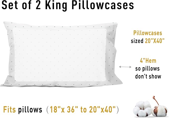 Sunflower King Pillowcases Set of 2, 100% Cotton King Size Pillow Cases 2 - Image 8