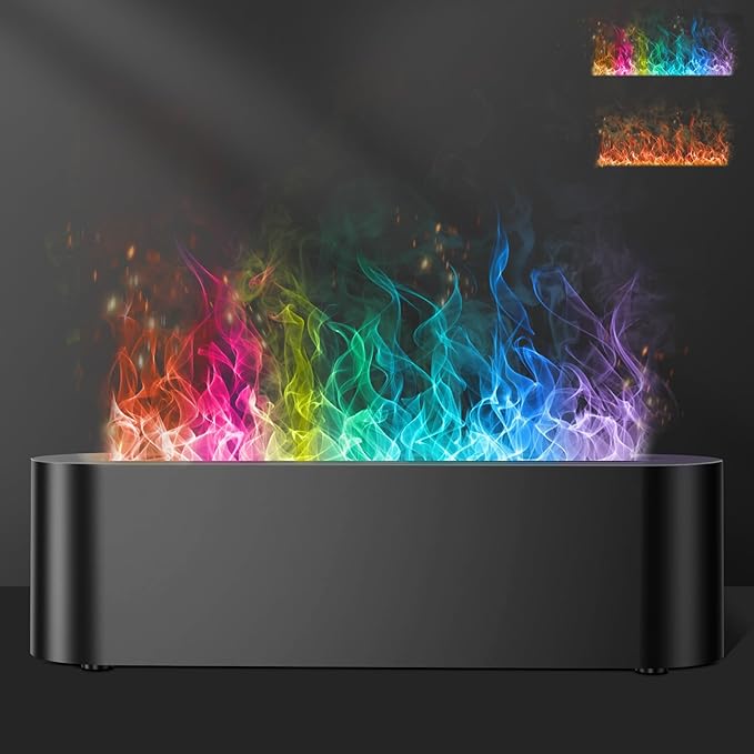 Colorful Flame Fire Diffuser Humidifier, 7 Colors Changing Oil Diffuser by Eiifiter
