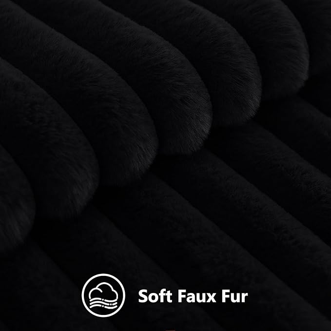 decorUhome Cozy Faux Fur Throw Pillow Covers 24x24 Set of 2 Decorative Soft - Image 2