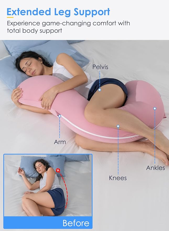 QUEEN ROSE Cooling Body Pillow, Full Body Support Pillow - Image 3