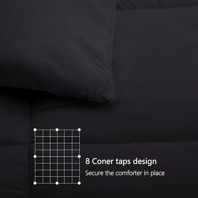 TEXARTIST Premium 2100 Series Full Comforter All Season Breathable Black - Image 6