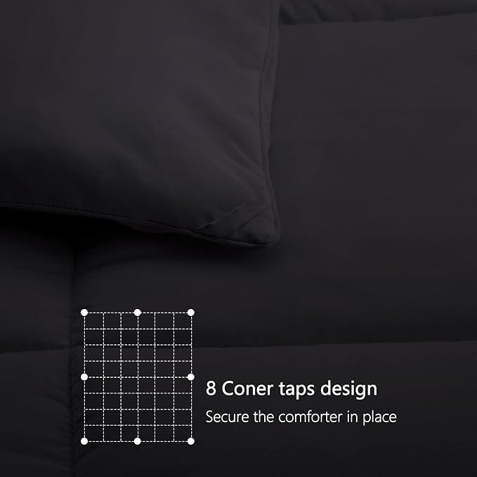 TEXARTIST Premium 2100 Series Twin Comforter All Season Breathable Black - Image 6