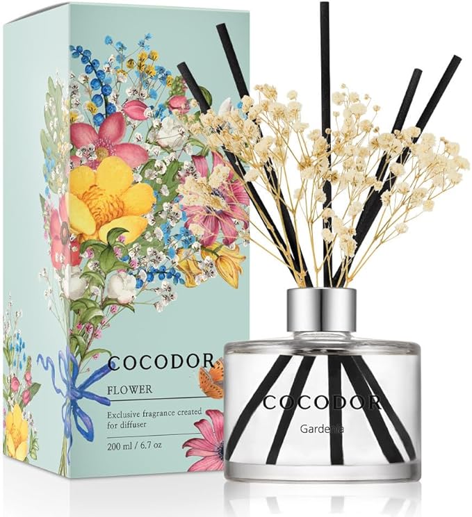 COCODOR Flower Reed Diffuser Set / 6.7oz / Gardenia/Scent Diffuser by COCODOR