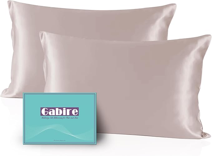 Gabire Mulberry Silk Pillow Cases Set of 2, Both Sides Real Silk Pillow Cover by MulberrySilkPillowcases