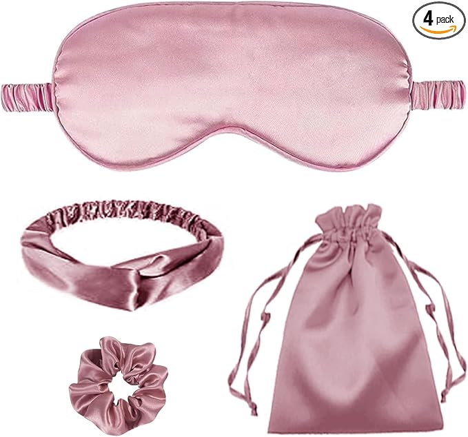 4Pcs Silk Sleep Masks Satin Eye Mask Silky Eyes Cover Blindfold Eyeshade by WJingYiJia