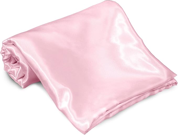Homiest Blush Pink Satin King Top Sheet and Flat Sheet - Image 2