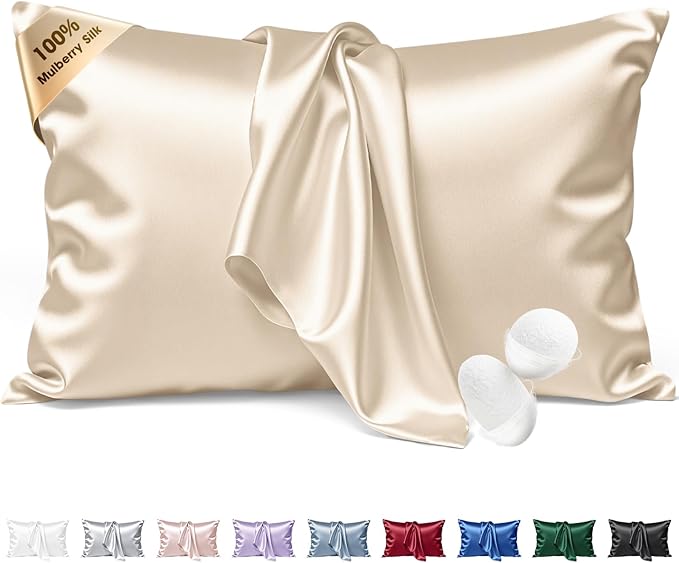 Silk Pillow Cases Standard Size 100% Mulberry Silk Pillowcase by BRINGYOUTHEBEST