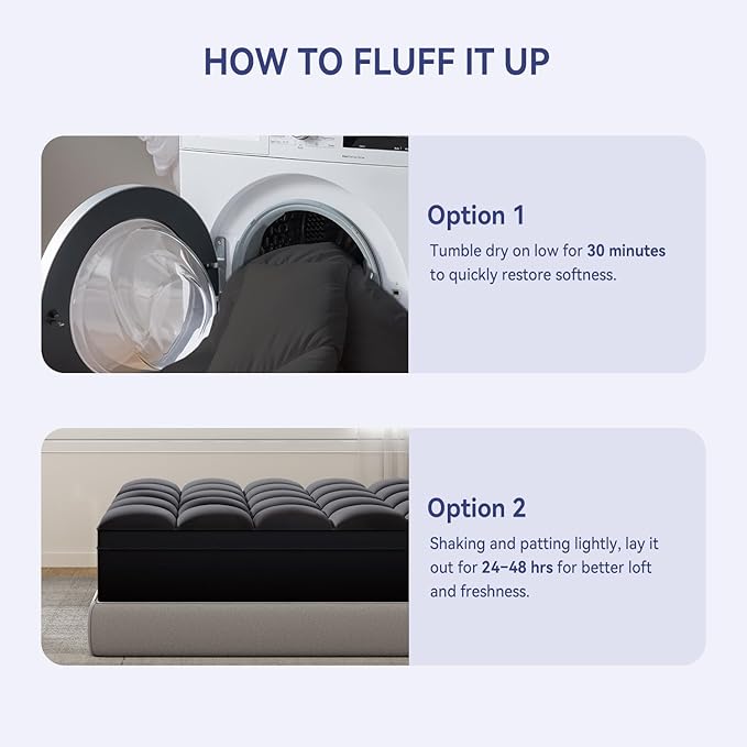 ELEMUSE Twin XL Black Mattress Topper - Image 7