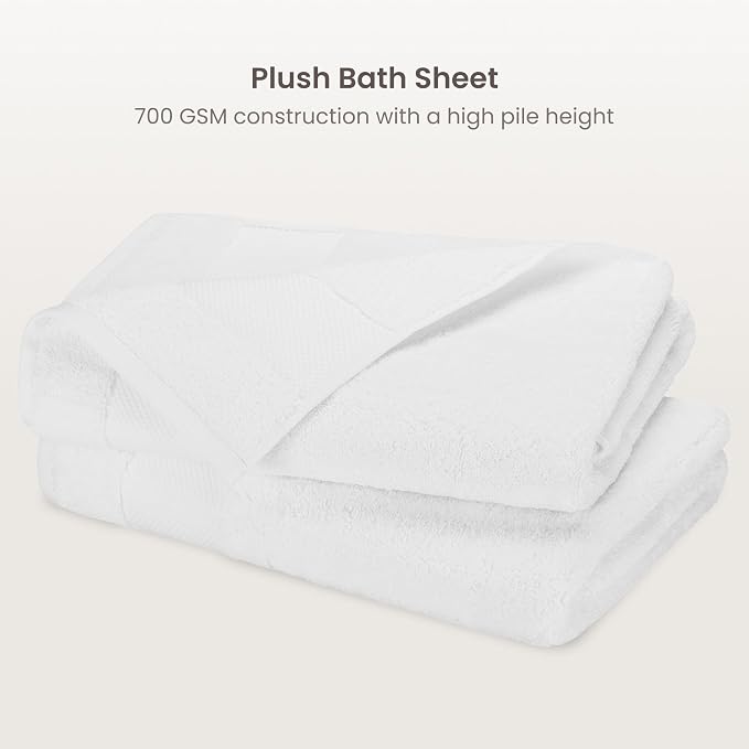 BIOWEAVES 100% Organic Cotton Bath Sheet Set of 2 | Soft Oversized Bath Towels - Image 2