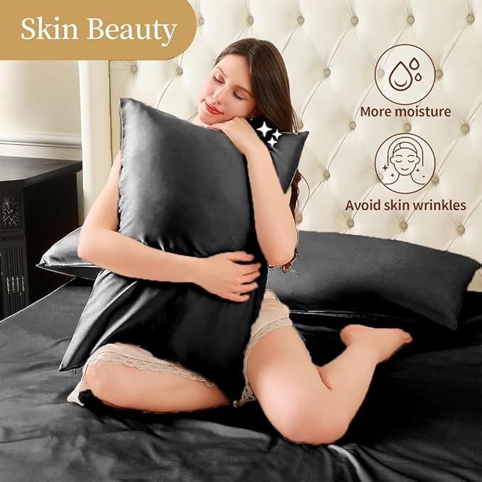 Mulberry Silk Pillowcase for Hair and Skin King Size 20"X 36" - Image 2
