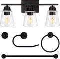 hykolity 3-Light Bathroom Vanity Light, 5-Piece All-in-One Bathroom Set by hykolity