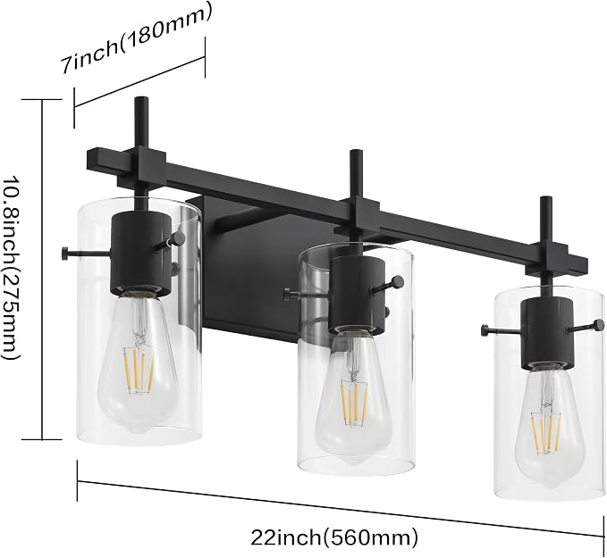 SOLFART 3 Lights Black Vanity Lights - Image 3