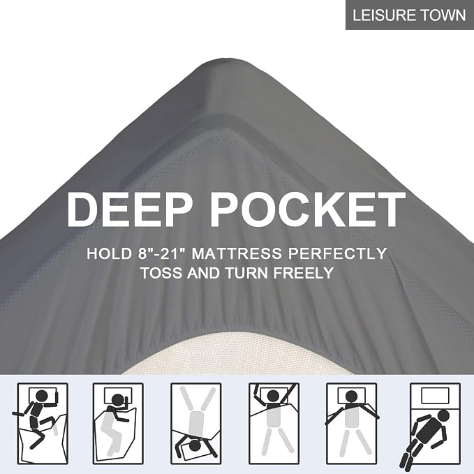 LEISURE TOWN Cotton Mattress Pad Queen Size Fitted Quilted Mattress Cover - Image 4