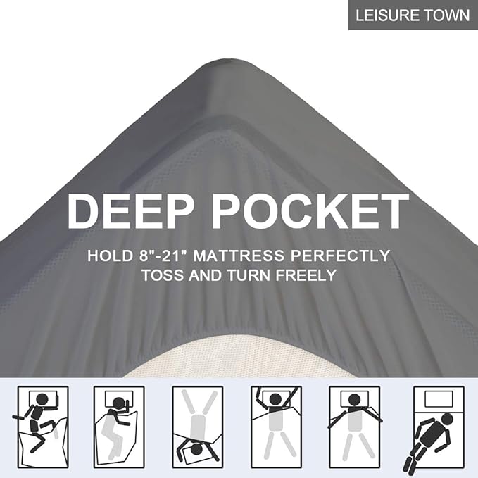 LEISURE TOWN Cotton Twin XL Mattress Pad Fitted Quilted Mattress Cover Pillow - Image 4