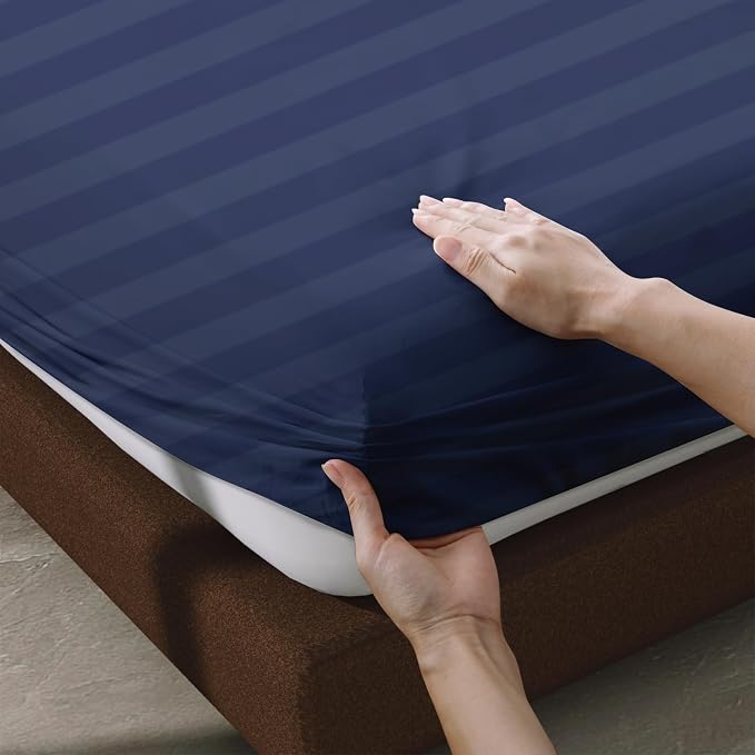 100% Egyptian Cotton Fitted Sheet Twin Size, 600 Thread Count, Single Fitted - Image 5