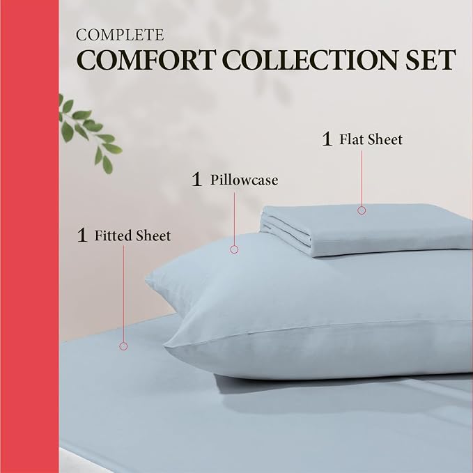 100% Egyptian Cotton Twin Bed Sheets Set - Image 3