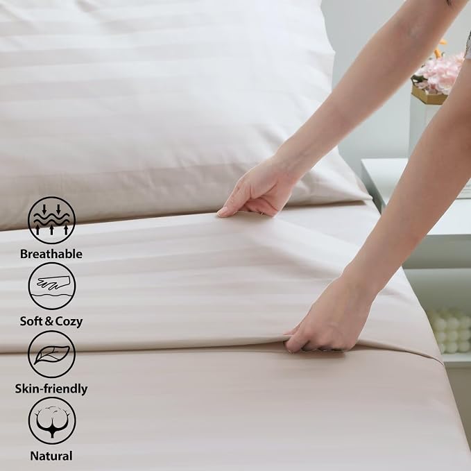 2-Pack Cotton Full Flat Sheet Only, 600 Thread Count 100% Egyptian Cotton Top - Image 3