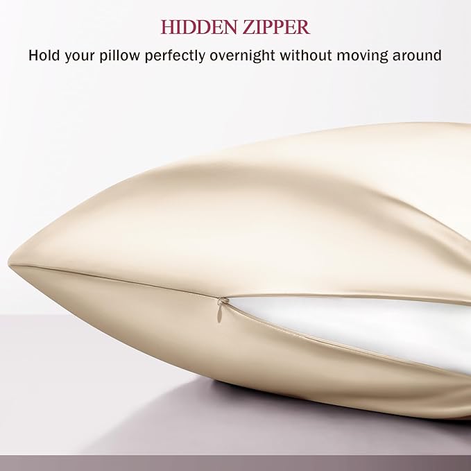 100% Silk Pillow Cases 2 Pack Queen Size Mulberry Silk Pillowcase Set of 2 - Image 5
