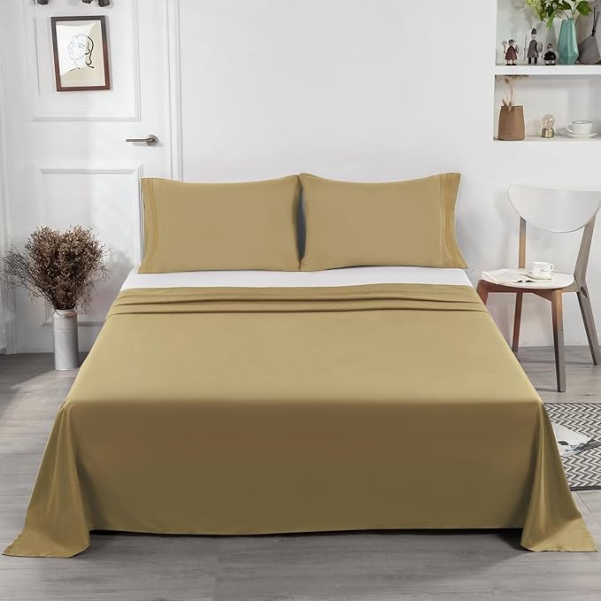Lirex Twin Size Flat Sheet Only，Ultra Soft & Breathable Brushed 1800 - Image 5